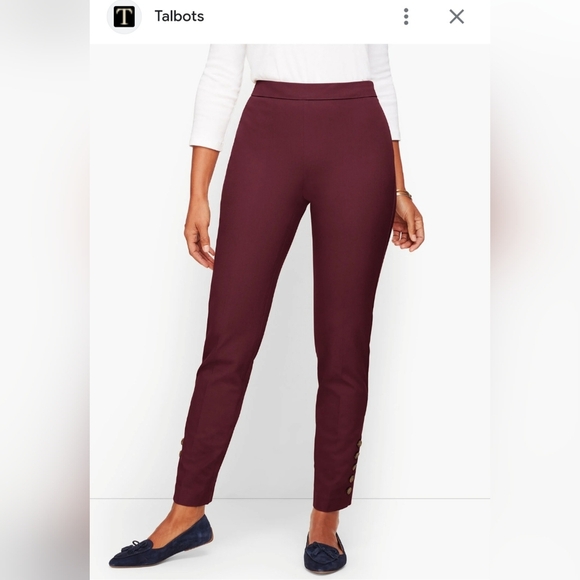 Talbots Pants - Talbots burgundy Chatham ankle pants women's sz 8 new with tags